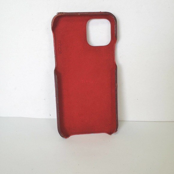 Louis Vuitton Iphone 11 Pro Cell Phone Card Case Leather Signature Red Damaged - Picture 2 of 8